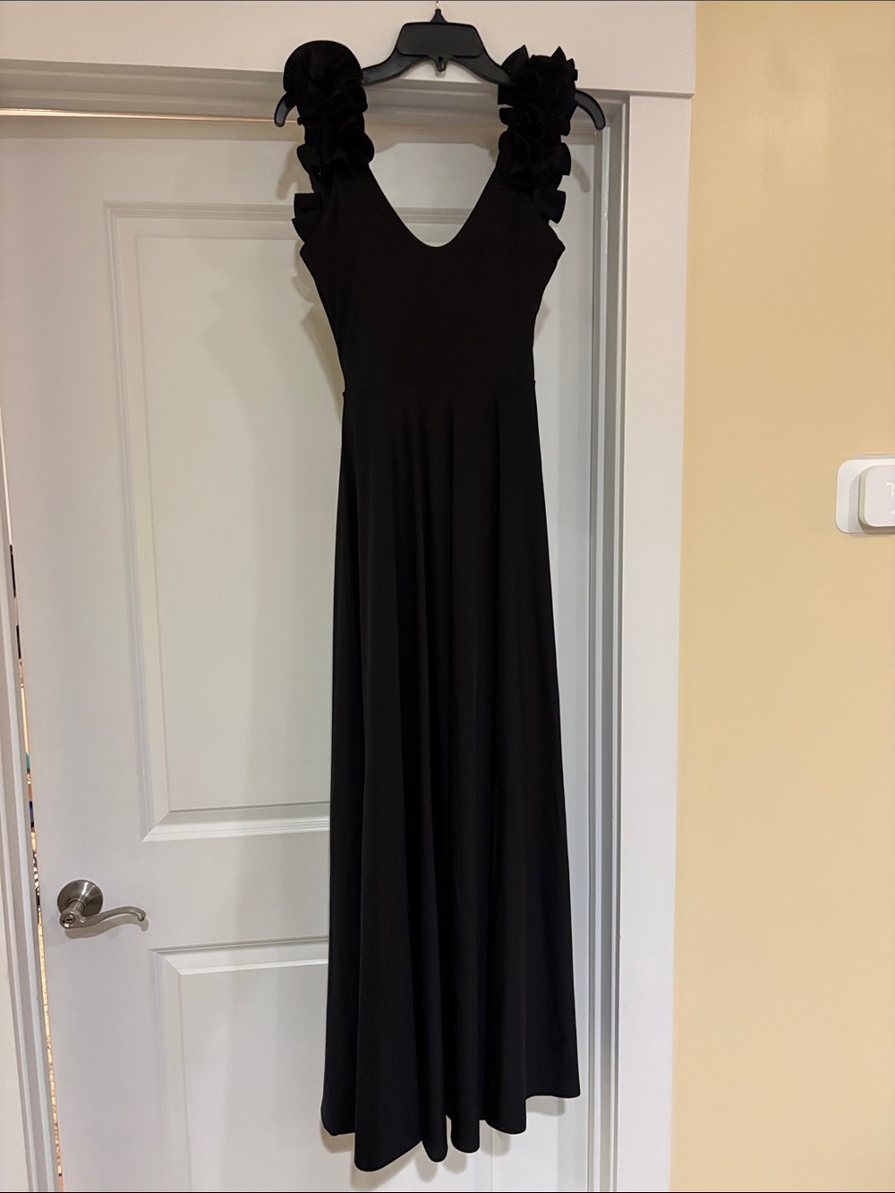 MAYGEL Coronel Black Lira Ruffle Maxi Dress  One Size